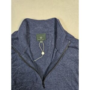 AG Adriano Goldschmied Green Label Cashmere Blend‎ Sweater Vest Men M Blue Zip
